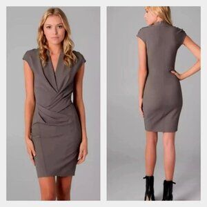 Helmut Lang Gray Draped Dress
